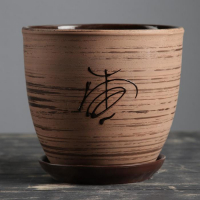 Горшок для цветов &laquo;Восток&raquo;, 2.5 л, d=19 см, h=18 см, керамика, с поддоном, коричневый