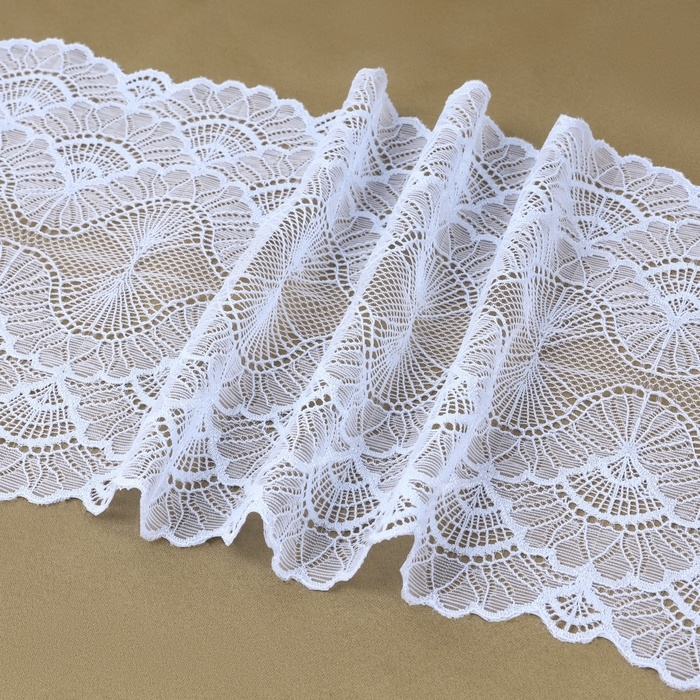 Кружевная эластичная ткань, 180 мм &times; 2,7 &plusmn; 0,5 м, цвет небесно-голубой