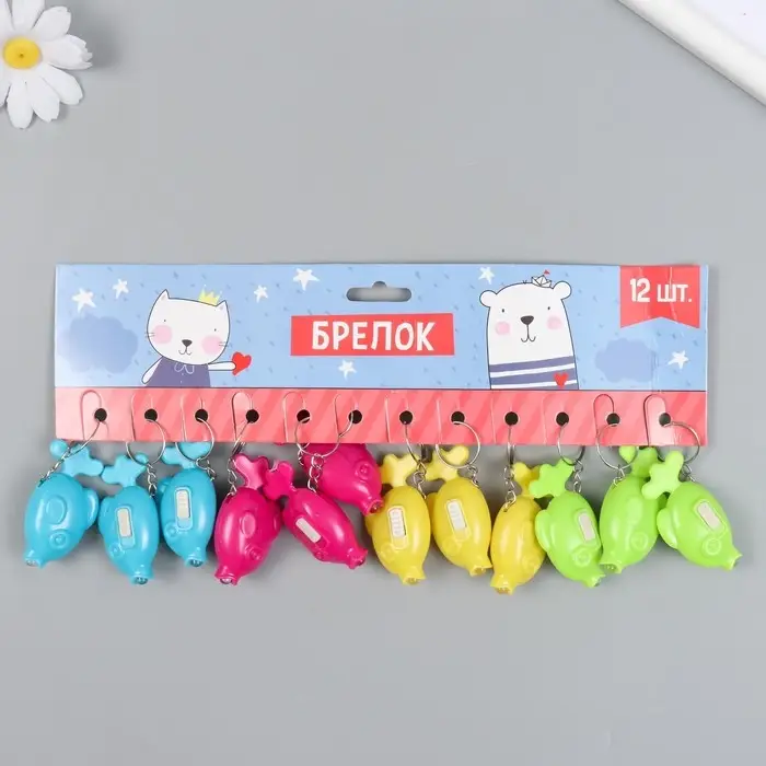 Фонарик свет на кольце "Рыбка"светит  МИКС 5х1,7х3 см