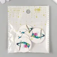 Декор для творчества дерево "Круг. Колибри на веточке" d=3 см