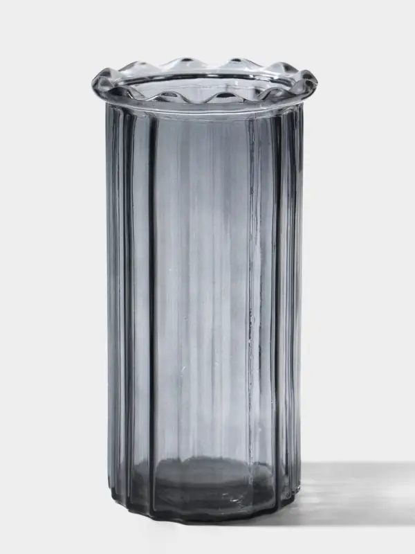Ваза стекло настольная "Кейли" 19х9,5 см, серый