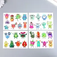 Татуировка на тело цветная "Праздник монстров" 11,5х8 см, МИКС