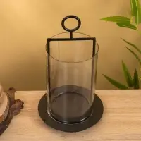 Подсвечник со стеклом "Гейт" алюминий 18х18х29 см