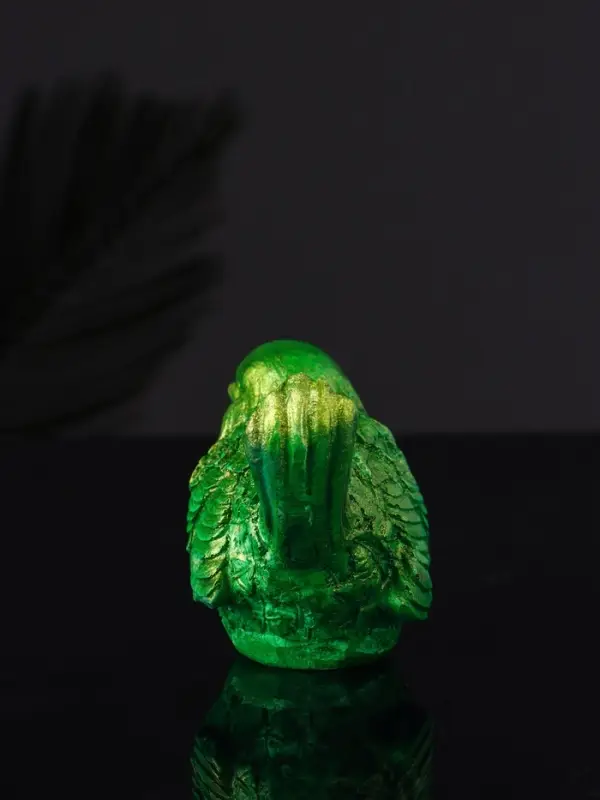 Фигура "Птичка №3 9х6х5 см, зеленый с позолотой