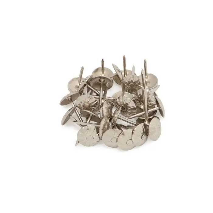 Гвозди ТУНДРА, декоративные, обивочные, фактурные, 11&times;16 мм, хром, фасовка 50 шт.