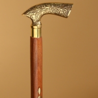 Трость деревянная, шишам, латунь 94 см