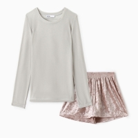 Комплект женский (лонгслив и шорты) KAFTAN "Бархат", 48-50, розовый Комплект женский (лонгслив и шорты) KAFTAN "Бархат", 48-50, розовый