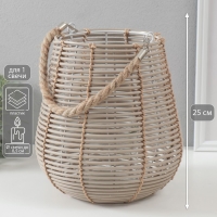 Подсвечник пластик на 1 свечу "Амфора" натуральный 16х24х25 см