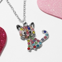 Кулон детский «Выбражулька» котёнок, цветной в серебре Кулон детский «Выбражулька» котёнок, цветной в серебре