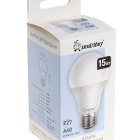 Лампа cветодиодная Smartbuy, E27, A60, 15 Вт, 4000 К, дневной белый свет