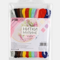 Набор ниток мулине №3, 8 &plusmn; 1 м, 12 шт