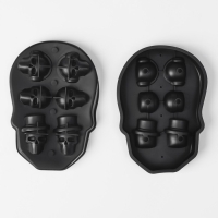 Форма для льда Доляна &laquo;Черепа&raquo;, силикон, 6 ячеек, 18&times;12&times;3,5 см, цвет чёрный