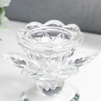 Подсвечник стекло на1 свечу "Цветок" d=2,5 и 4,5 см 10х10х7 см