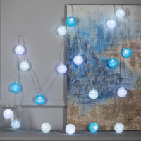 Гирлянда &laquo;Нить&raquo; 5 м с насадками &laquo;Клубки пастельные&raquo;, IP20, прозрачная нить, 20 LED, свечение белое, 220 В