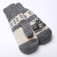 Новый год. Варежки женские шерстяные &laquo;Олень&raquo;, цвет серый, размер 20-22