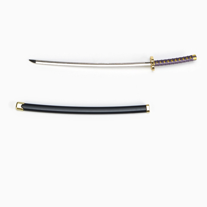 Сувенирное оружие мини "Катана Зеницу", 24 см, чёрная с сиреневым