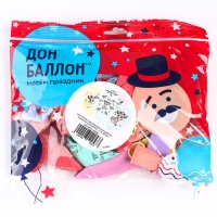 Шар латексный 12" &laquo;Оленёнок в цветах&raquo;, ассорти, макарунс, 5 ст., набор 25 шт., МИКС