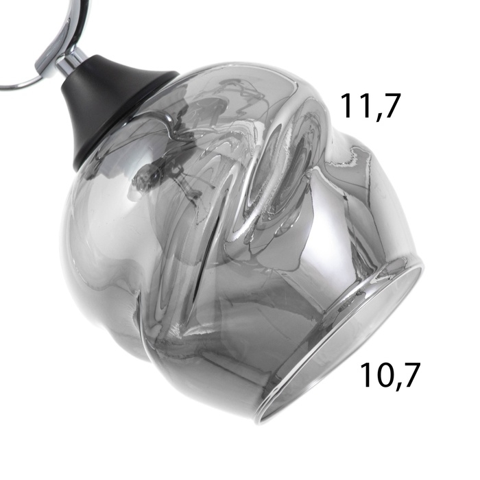 Люстра "Миллениум" 3х60Вт Е27 Хром, чёрный 56х56х23см