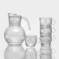 Набор для напитков из стекла &laquo;Космос&raquo;, 5 предметов: кувшин 1,9 л, 4 кружки 300/280/280/250 мл