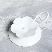 Подсвечник "Цветок Н" металл на 1 свечу , 9х3,5 см, белый