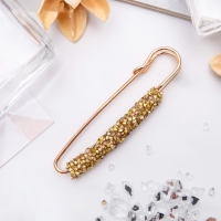 Булавка «Вечеринка» стразы, 7 см, цвет золото Булавка «Вечеринка» стразы, 7 см, цвет золото