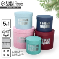 Набор подарочных коробок 5 в 1 &laquo;С Новым годом&raquo;, 13 х 14‒19.5 х 22 см, Новый год