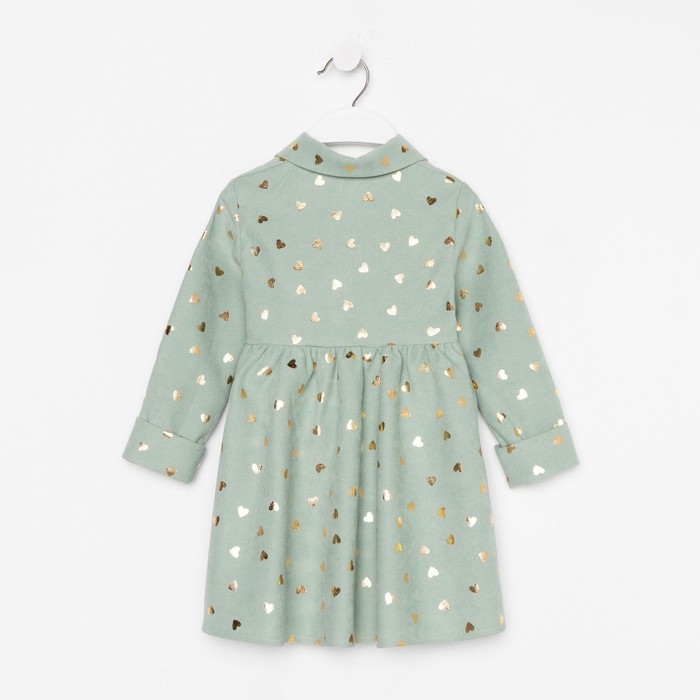 Платье детское KAFTAN Платье детское KAFTAN "Сердечки", р. 32 (110-116), зеленый