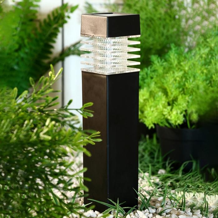 Садовый светильник на солнечной батарее &laquo;Столбик&raquo;, 6 &times; 39 &times; 6 см, 1 LED, свечение белое