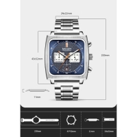 Часы наручные кварцевые мужские, d-4.35 см, с хронографом, 3 АТМ, светящиеся Часы наручные кварцевые мужские, d-4.35 см, с хронографом, 3 АТМ, светящиеся