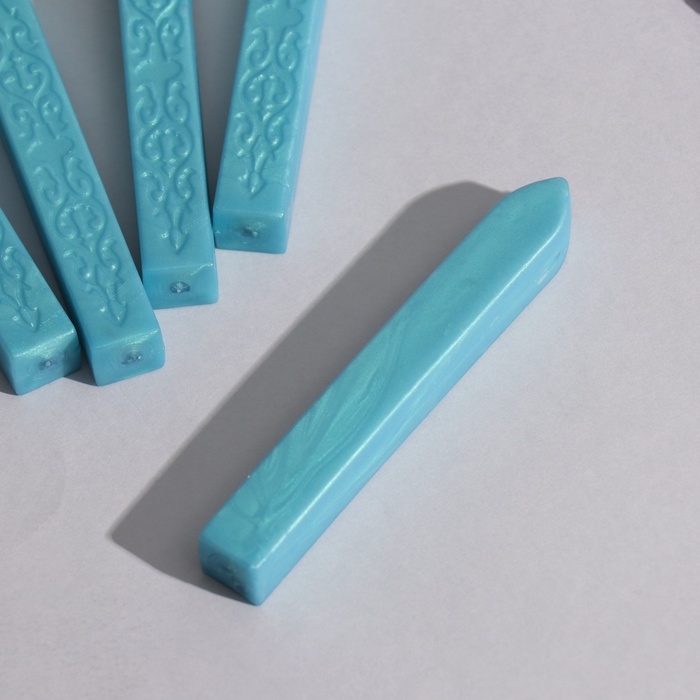 Сургуч для печати стержень Сургуч для печати стержень "Бирюза" перламутр 1,1х1,1х9 см