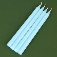 Новогодние восковые свечи &laquo;Новый год: Верь в чудеса&raquo;, набор 4 шт., голубые, 15 х 1 х 1 см.