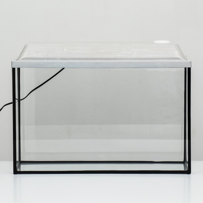 Аквариум Прямоугольный "Атолл" с крышкой, 40 литров, 55 х 21 х 35/40 см, беленый дуб