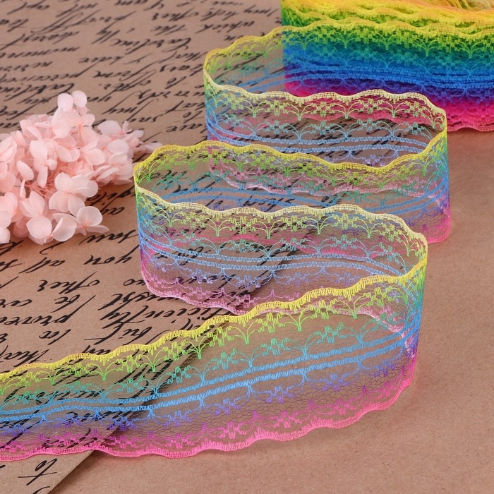 Кружево капроновое «Радуга яркая», 45 мм × 10 ± 1 м, цвет разноцветный №1 Кружево капроновое «Радуга яркая», 45 мм × 10 ± 1 м, цвет разноцветный №1