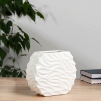 Ваза керамика настольная "Иви" 18 см, белый