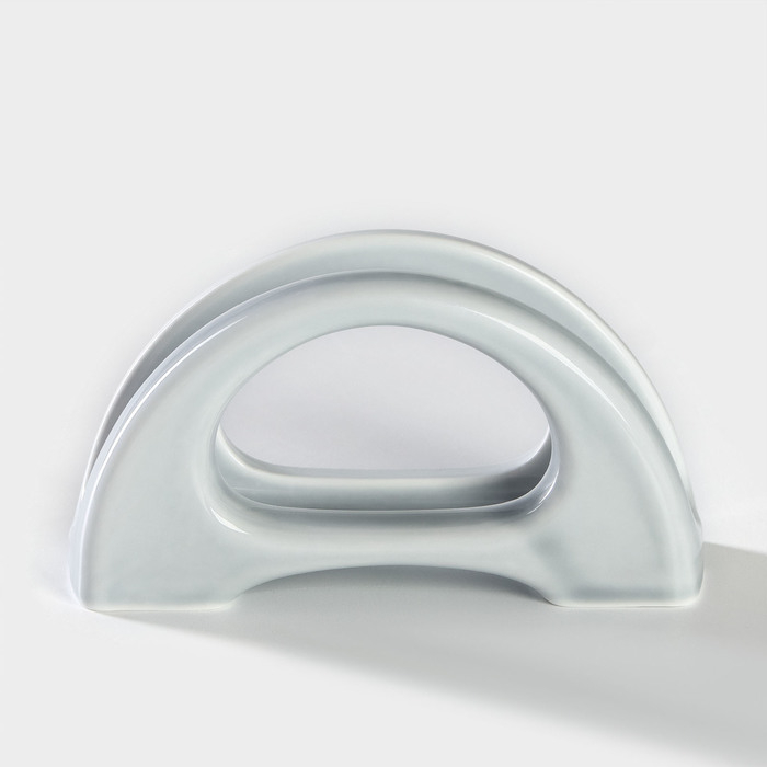 Салфетница фарфоровая &laquo;Акварель&raquo;, цвет светло-серый