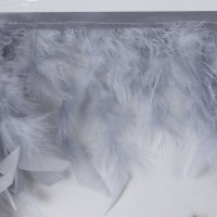 Тесьма с перьями индюка, 13-17 см, 5 ± 0,5 м, цвет светло-серый Тесьма с перьями индюка, 13-17 см, 5 ± 0,5 м, цвет светло-серый