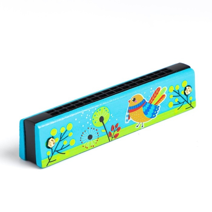 Губная гармошка &laquo;Курочка&raquo;, размер 2&times;13&times;3 см, цвет бирюзовый