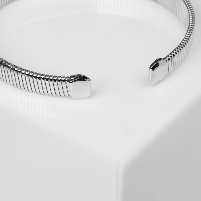 Чокер &laquo;Рельеф&raquo; широкий, 2 см, цвет серебро, 13,5 см