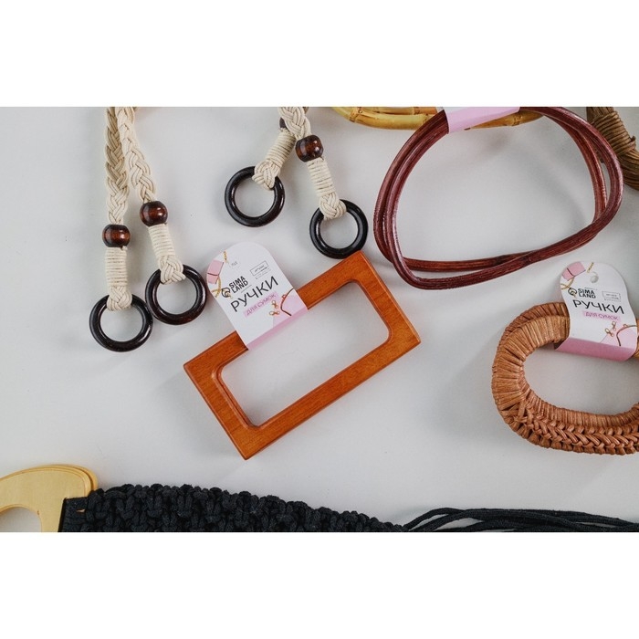 Ручки для сумки деревянные, 15&times;8 см, 2 шт., светло-коричневые