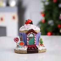 Светодиодная фигура &laquo;Дом из сладостей&raquo; 13 &times; 12 &times; 9 см, полистоун, батарейки LR44х2 (в комплекте), свечение тёплое белое