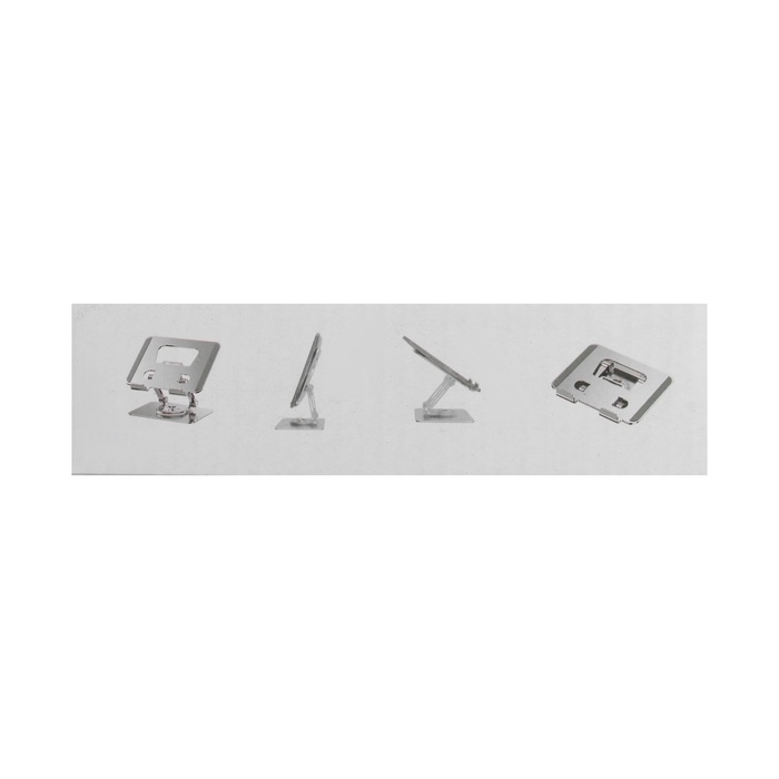 Подставка для планшета, регулируемая складная, поворот на 360&deg;, металл, серебристая