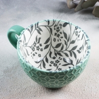 Кружка керамическая &laquo;Листья&raquo;, 290 мл, цвет зелёный