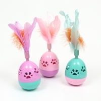 Игрушка-неваляшка "Перьевой фонтан" для кошек, 20 см, микс цветов Игрушка-неваляшка "Перьевой фонтан" для кошек, 20 см, микс цветов