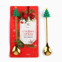 Ложка новогодняя с резиновым доп.элементом &laquo;Новый год: Ярких моментов&raquo;, 3,5 х 16 см