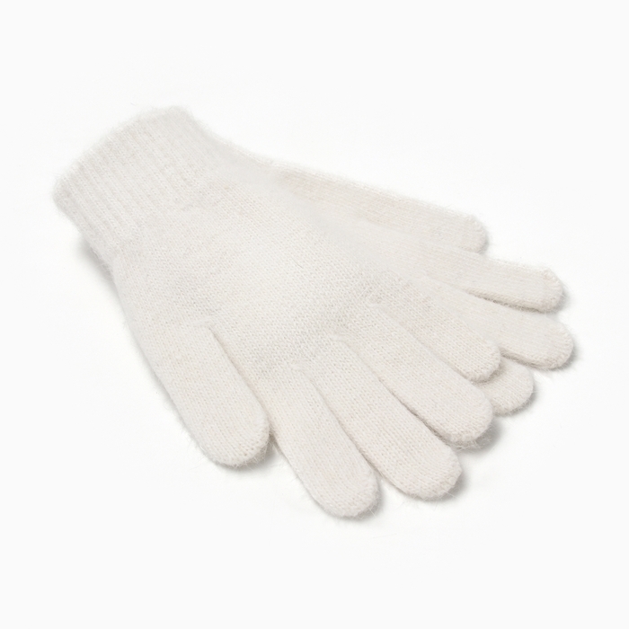 Перчатки женские MIST с шерстью кролика, р-р 22 см, цв. молочный