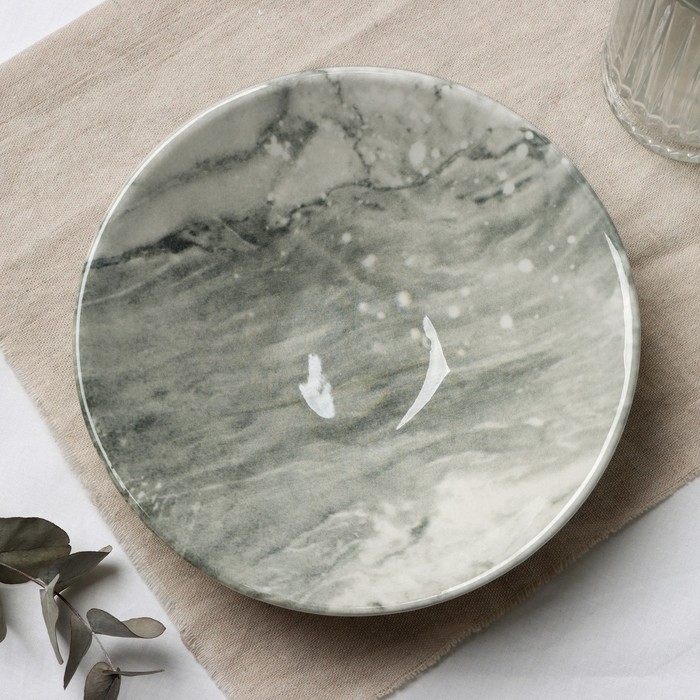 Тарелка керамическая &laquo;Стоун&raquo;, 20 х 5.5 см, 600 мл, цвет серый