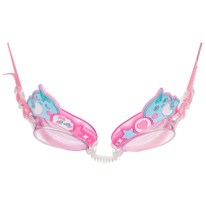 Очки для плавания детские ONLYTOP &laquo;Нарвалы&raquo;, беруши, цвет розовый