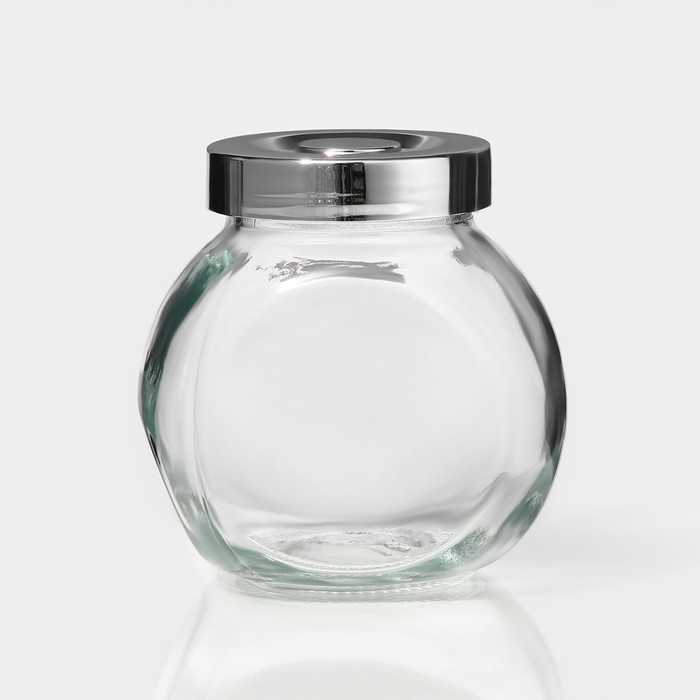 Банки стеклянные для хранения сыпучих продуктов &laquo;Блеск&raquo;, 200 мл, с пластмассовой крышкой, 4 шт