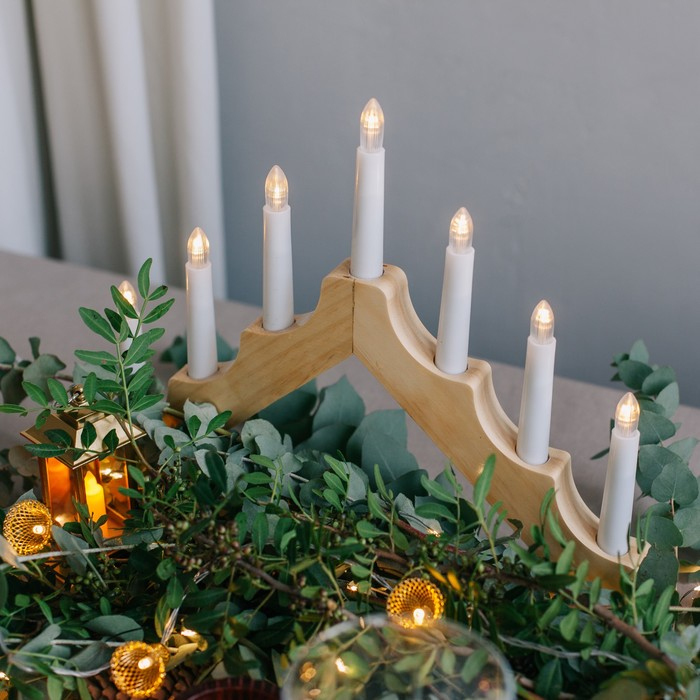 Светодиодная фигура &laquo;Рождественская горка&raquo; 39.5 &times; 33 &times; 5 см, дерево, 220 В, эффект пламени