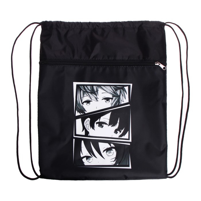 Мешок для обуви с карманом 420 х 340 мм, Calligrata МСО-7С, (мягкий полиэстер, плотность 210D), Мешок для обуви с карманом 420 х 340 мм, Calligrata МСО-7С, (мягкий полиэстер, плотность 210D), "Аниме глаза"